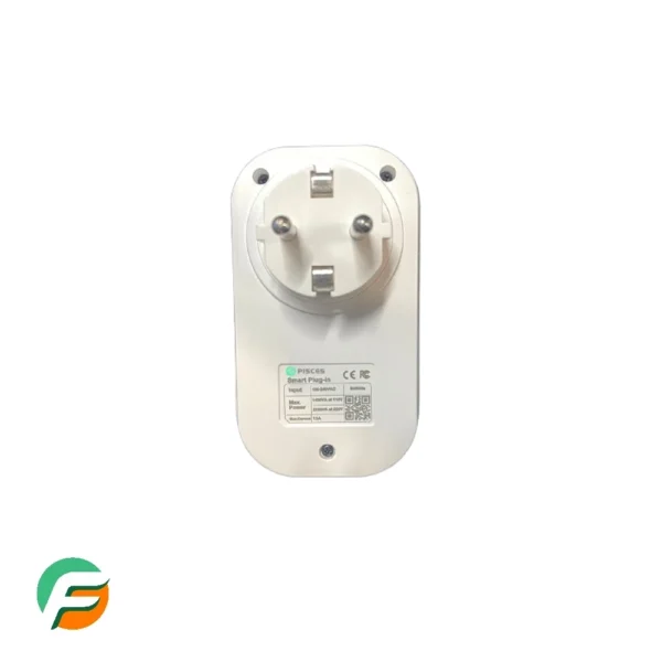 Back view of the Pisces P300 smart plug with EU socket and technical label