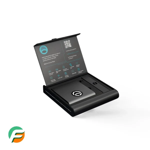 Anyone Router unboxing photo showing the open product box with device and accessories