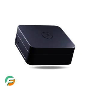 NATIX VX360 black device with logo on top, angled view